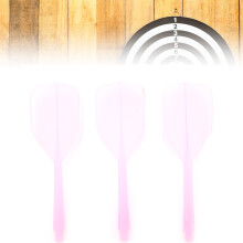 Set aus 3 transparenten Dart-Schaften mit Flights, Standardform, pinkfarben