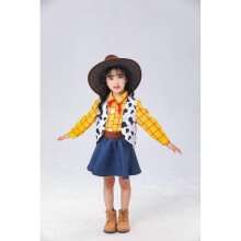 (140, Child Girl) Halloween costumes for men and women, adults and children cosplay Toy Story cowboy Sheriff Woody cosplay costume