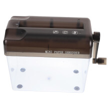 Manual Paper Shredder Desktop Mini Shredder for Cardboard and Hand Paper, ABS Grey, Compact Size for Home Office Use
