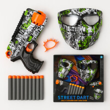 Graffiti Dart Gun & Mask Set for Kids with 12 Darts, Toy Rifle Gun Gift 3+