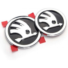 Rear Front Car Behind Badge Emblem Grille 3D Metallic Sticker for Skoda Auto Body Decoration Logo Styling
