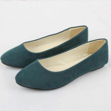 (42, Dark Green) Women Ballet Dolly Pumps Flat Slip On Loafers Suede Shoes VSB