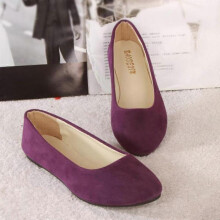 (40, Purple) Women Ballet Dolly Pumps Flat Slip On Loafers Suede Shoes VSB