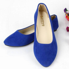 (37, Blue) Women Ballet Dolly Pumps Flat Slip On Loafers Suede Shoes VSB
