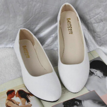 (41, White) Women Ballet Dolly Pumps Flat Slip On Loafers Suede Shoes VSB
