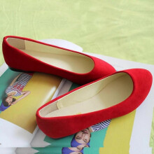 (36, Red) Women Ballet Dolly Pumps Flat Slip On Loafers Suede Shoes VSB