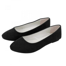 (38, Black) Women Ballet Dolly Pumps Flat Slip On Loafers Suede Shoes VSB