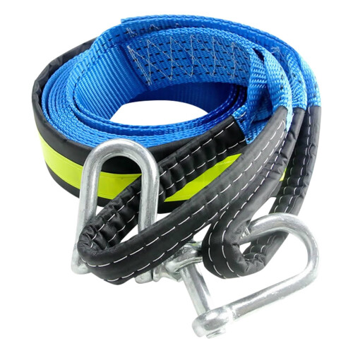 Synthetic Winch Rope for Boat Trailer, Heavy-Duty Polyester, Automatic Pulling, Stabilized Hook, Rescue Line