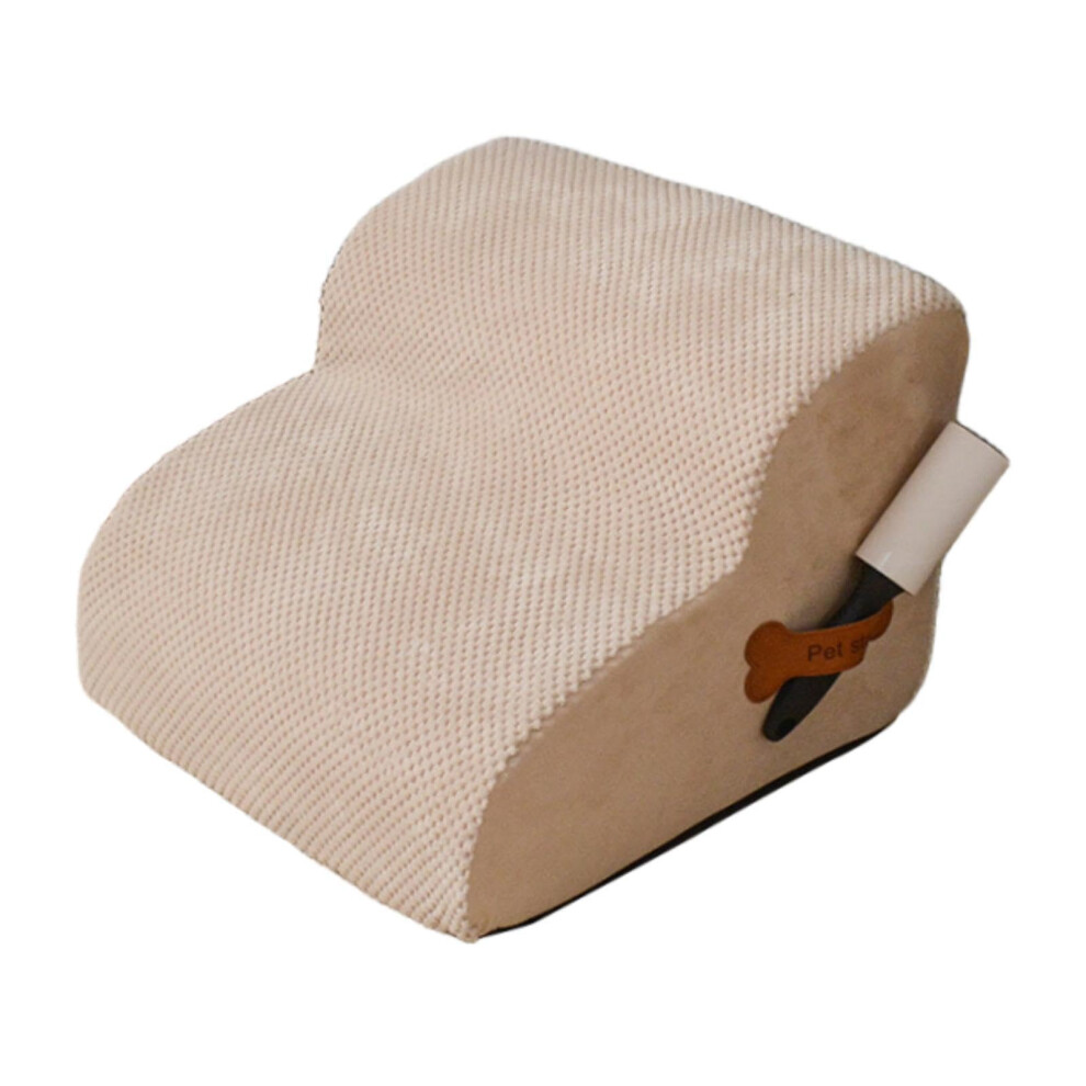 Dog Stairs 2 Step Soft Comfortable Pet Step Stairs with Washable Cover for Small Dogs and Older Pets Indoor Use Beige-image-OPC-PK75SRM-NEW