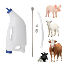 Tube Feeder for Calves and Lambs - 4L Veal Milk Bottle with Flexible Tube for Goats, Sheep, and Puppies Feeding