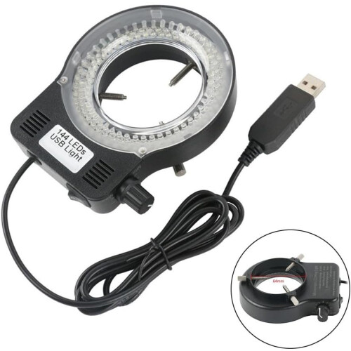 LED Microscope Lamp Adjustable Light Intensity USB 5V 1A for Monocular and Stereo Microscopes with 72 LED Soft Light 1