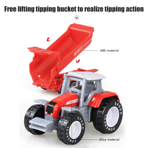 4 Pcs Alloy Farm Tractor Toy Set Engineering Car 2