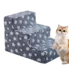 Pet Stairs - Non-Slip Climbing Ladder with Lightweight Frame and Zip Cover for Small Dogs and Senior Cats, Blue Access