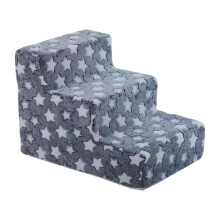 Dog Staircase for Bed - Removable Pet Ramp for Dogs and Cats - 3-Step Washable Indoor Pet Steps in Blue