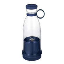 (Blue) Portable Usb Electric Fruit Juicer Smoothie Blender -travel Bottle Shaker Rechargeable 350ml CEX