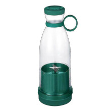 (Green) Portable Usb Electric Fruit Juicer Smoothie Blender -travel Bottle Shaker Rechargeable 350ml CEX