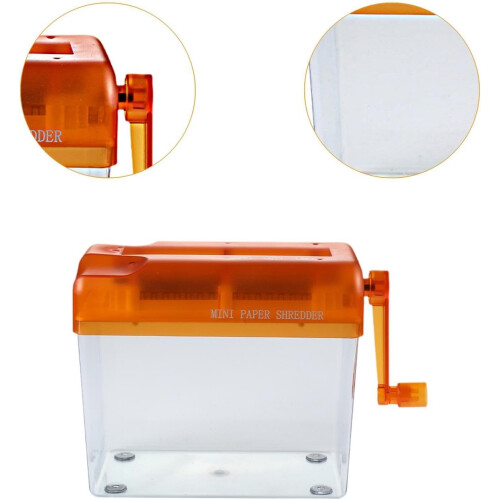 Paper Shredder, Mini Portable Handheld Shredding Tool with Hand Crank for Documents, Compact Size, Lightweight Design 1