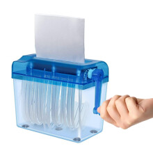 Hand Paper Shredder with Hand Crank - Straight Cut Desk Shredder for Home Offices and Schools, 15.5 x 8.4 x 14.5 cm