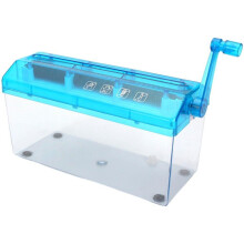 A4 File Shredder for Home Office, Compact Desktop Strips, Blue Handheld Shredder for Confidential Documents