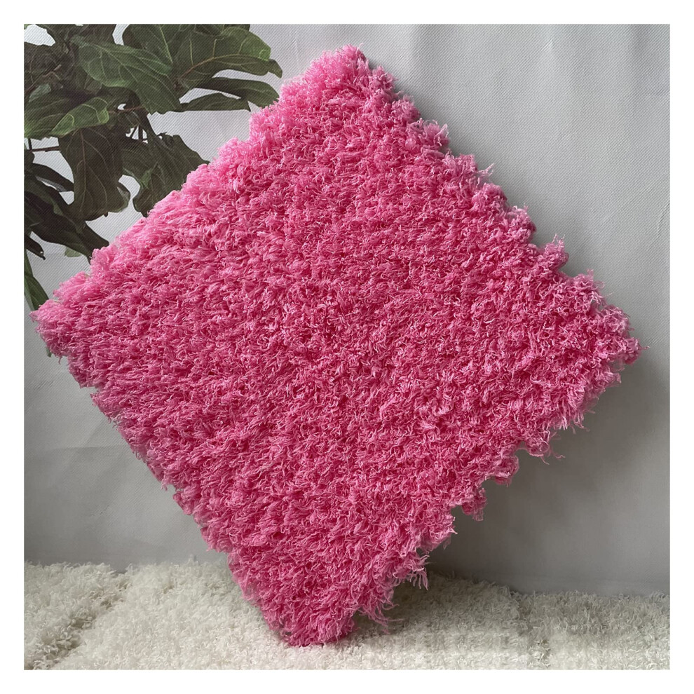 Plush Foam Floor Mats, Interlocking, Soft Playroom Tiles, 30.5 x 30.5 cm, Pink, 50 Pieces, Cozy Climbing Surfaces