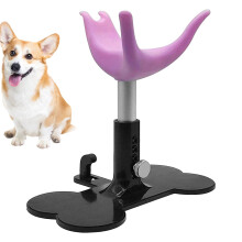 Toilettenstuhl für kleine Hunde, Höhenverstellbare Duschleiter für Welpen, Rosa Tierpflegehilfe für Bad und Unterstützung