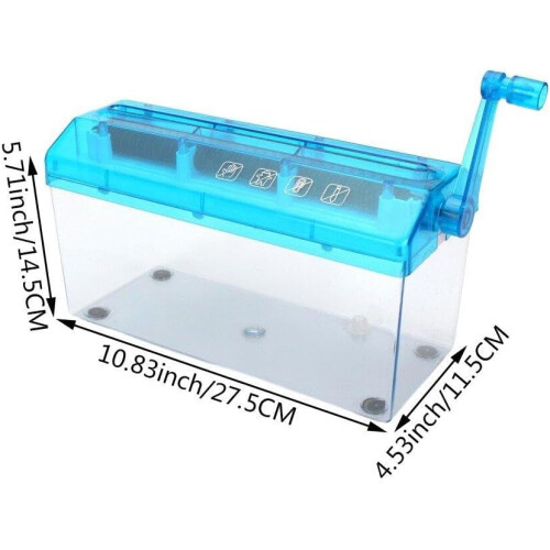 A4 Paper Shredder Desktop Small Handheld Strips Machine for Office Documents Blue Confidentiality 2