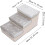 3-Step Dog Staircase with Storage, Foldable for High Beds or Sofas, Grey, Portable Pet Step Ladder 2