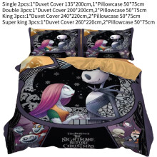 (Style A, Double) Nightmare Before The Christmas Duvet Quilt Cover Bedding Single Size Double King