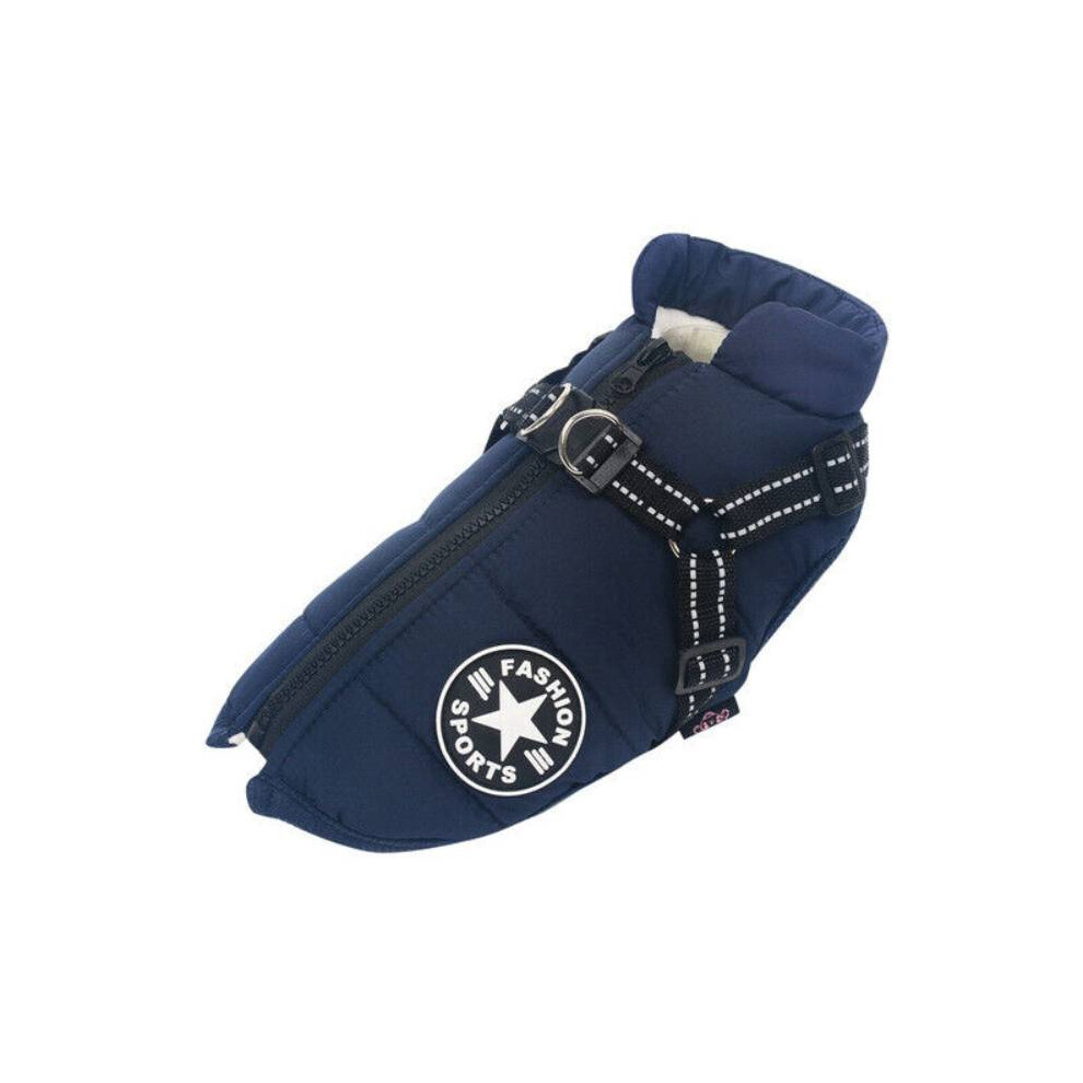 (, 2XL) S5xl Winter Autumn Pet Vest Puppy Dog Cat Warm Padded Coat Zip Jacket Harness Blue