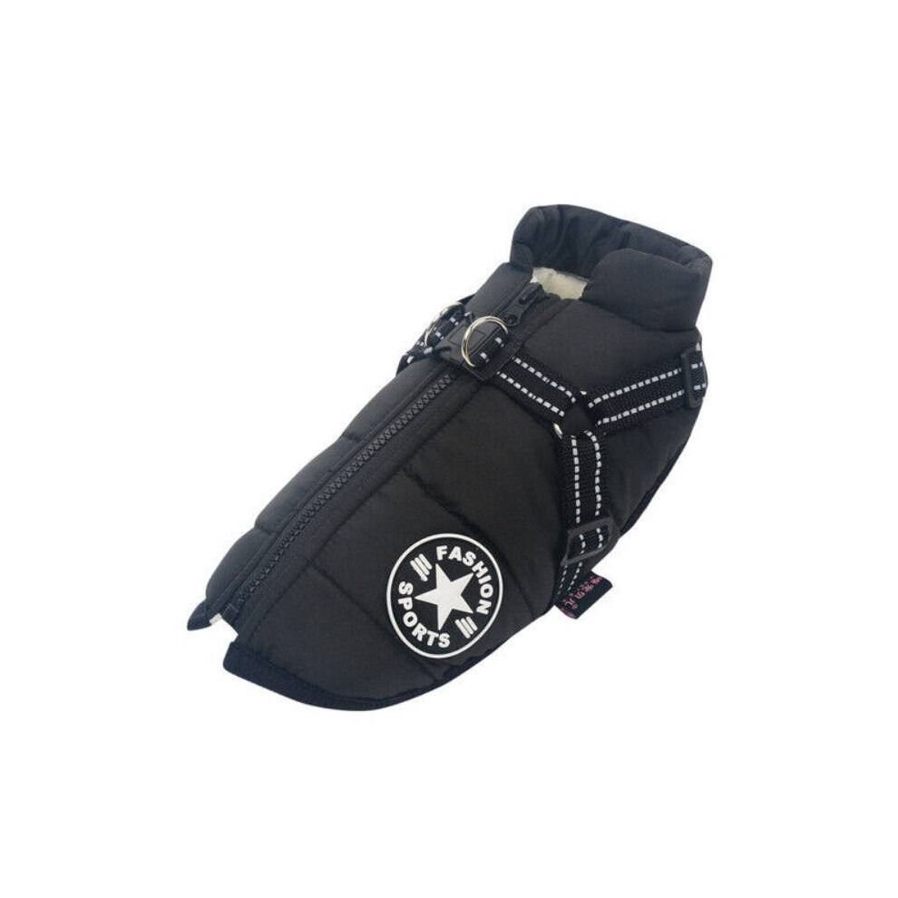 (, 5XL) S5xl Winter Autumn Pet Vest Puppy Dog Cat Warm Padded Coat Zip Jacket Harness Black