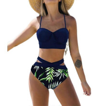 (L, C) Women High Waist Sunflower Swimsuit Bikini BTQ