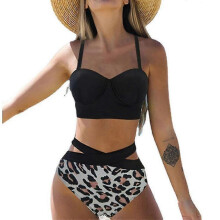 (M, B) Women High Waist Sunflower Swimsuit Bikini BTQ
