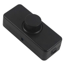 (black) LINJOU 3-100W LED rear edge dimmer (rotary dimmer), used for dimmable LED, incandescent lamp, halogen lamp, 220-240V, CE plug-in switch, black
