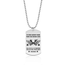 (F) New Dog Tag Necklace Fraternal Pendant For Men Motorcycle Army Brothers Soldier Tough Man Bff Stainless Steel Jewelry Gift WLD