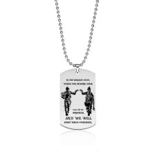 (C) New Dog Tag Necklace Fraternal Pendant For Men Motorcycle Army Brothers Soldier Tough Man Bff Stainless Steel Jewelry Gift WLD