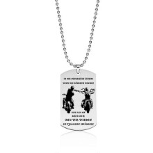 (D) New Dog Tag Necklace Fraternal Pendant For Men Motorcycle Army Brothers Soldier Tough Man Bff Stainless Steel Jewelry Gift WLD