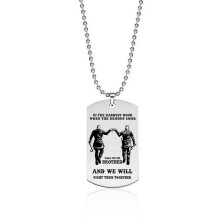 (B) New Dog Tag Necklace Fraternal Pendant For Men Motorcycle Army Brothers Soldier Tough Man Bff Stainless Steel Jewelry Gift WLD