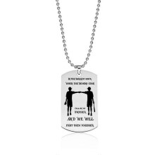 (E) New Dog Tag Necklace Fraternal Pendant For Men Motorcycle Army Brothers Soldier Tough Man Bff Stainless Steel Jewelry Gift WLD