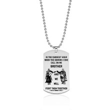 (A) New Dog Tag Necklace Fraternal Pendant For Men Motorcycle Army Brothers Soldier Tough Man Bff Stainless Steel Jewelry Gift WLD