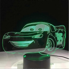 Wekity Boys Birthday Gift Lightning Mcqueen Route 66 Your Racing Car 3d 7 Color Lamp Visual Led Night Lights for Kids Touch Usb Table Lamp