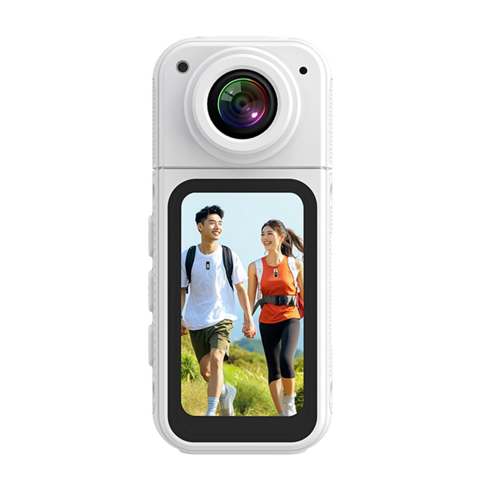 Helmet Vlogging Camera 1080P Hd, 2.7K Traditional Thumb Camera With 180 Rotating Lens And 1.47 Inch Screen, Magnetic White 6947110776743