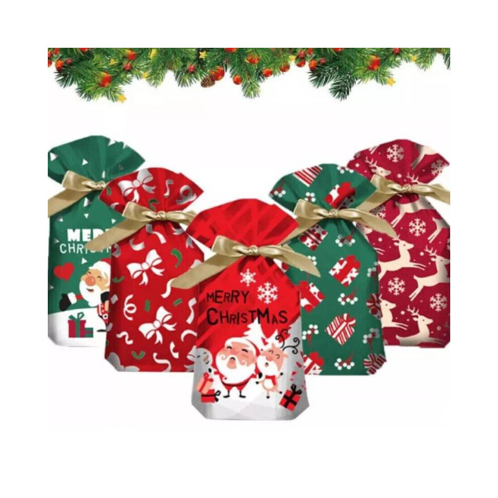 Pcs Large 50 Christmas Sacks Party Gift Bags Drawstring Present Storage Wrap