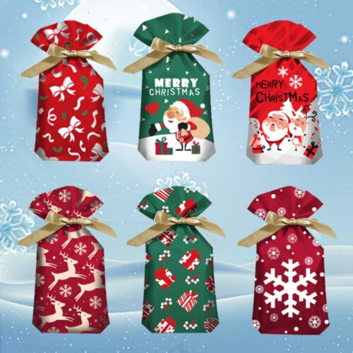 Pcs Large 50 Christmas Sacks Party Gift Bags Drawstring Present Storage Wrap 2