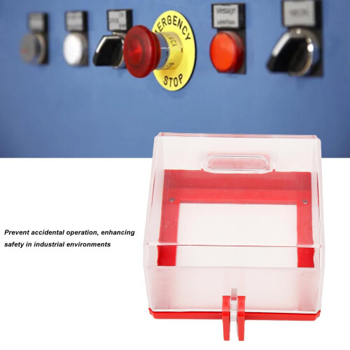 Emergency Stop Button Cover Latch, Transparent Plastic Push Button Switch Protection Lock, Compatible with Standard Stop Switches 2
