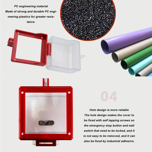Emergency Stop Button Cover Latch, Transparent Plastic Push Button Switch Protection Lock, Compatible with Standard Stop Switches 1