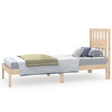 vidaXL Bed Frame Bed Base Platform Bed Solid Wood Pine 75x190 cm Small Single