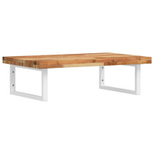 vidaXL Basin Shelf Wall Mounted Bathroom Countertop Steel & Solid Wood Acacia