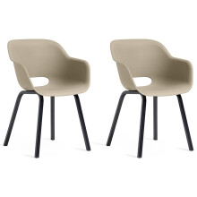 Keter Garden Chairs 2pcs Silver/Sage Metal Legs Outdoor Patio Seating
