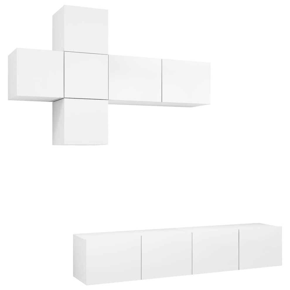 Photos - Mount/Stand VidaXL TV Cabinet Set 7 Piece Chipboard Living Room Multi Colours Multi Sizes (white, 80 cm)