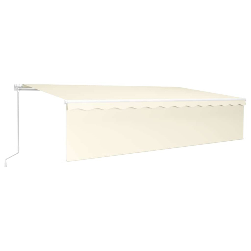 Vidaxl (, 6 X 3 M) Manual Retractable Awning With Blind Outdoor Awning Sunshade Canopy Cream